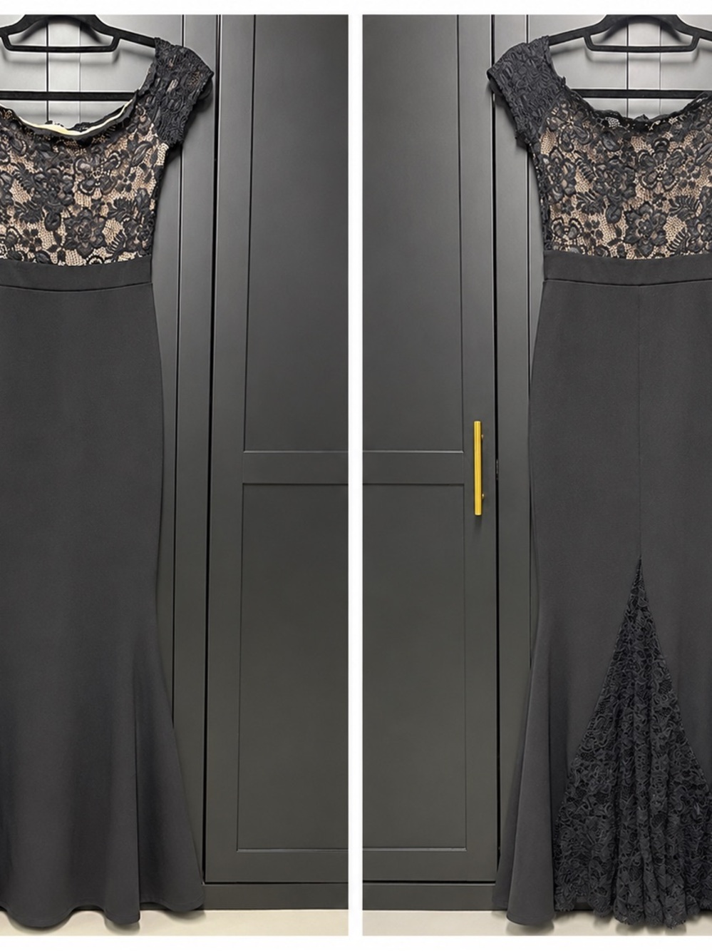 Windsor Black Lace Bodice Evening Gown